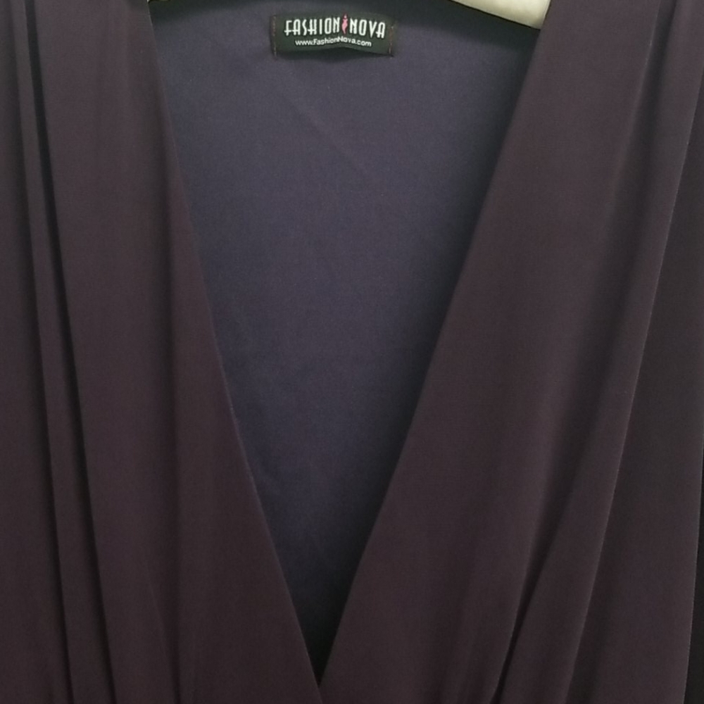 Plum Fashion Nova long sleeved short v-neck dress - Picture 8 of 8